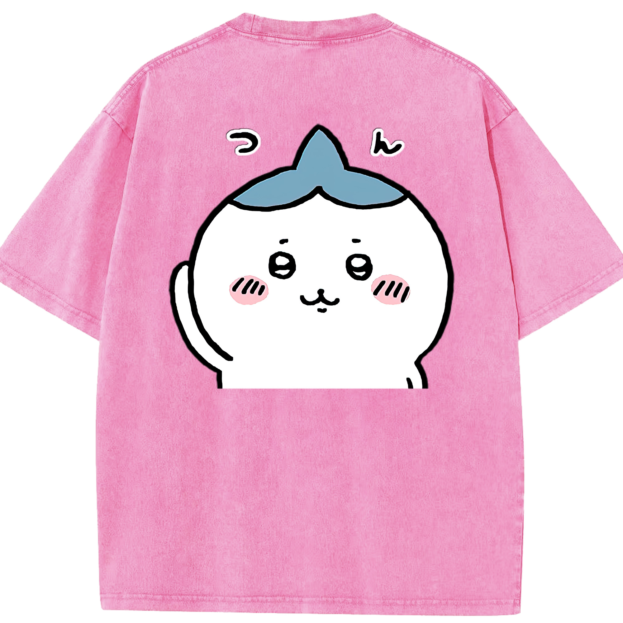 （画像用） ちいかわ ハチワレ Chii-kawa hachiware 綿100% ヴィンテージ風 半袖Tシャツ（背面プリント）